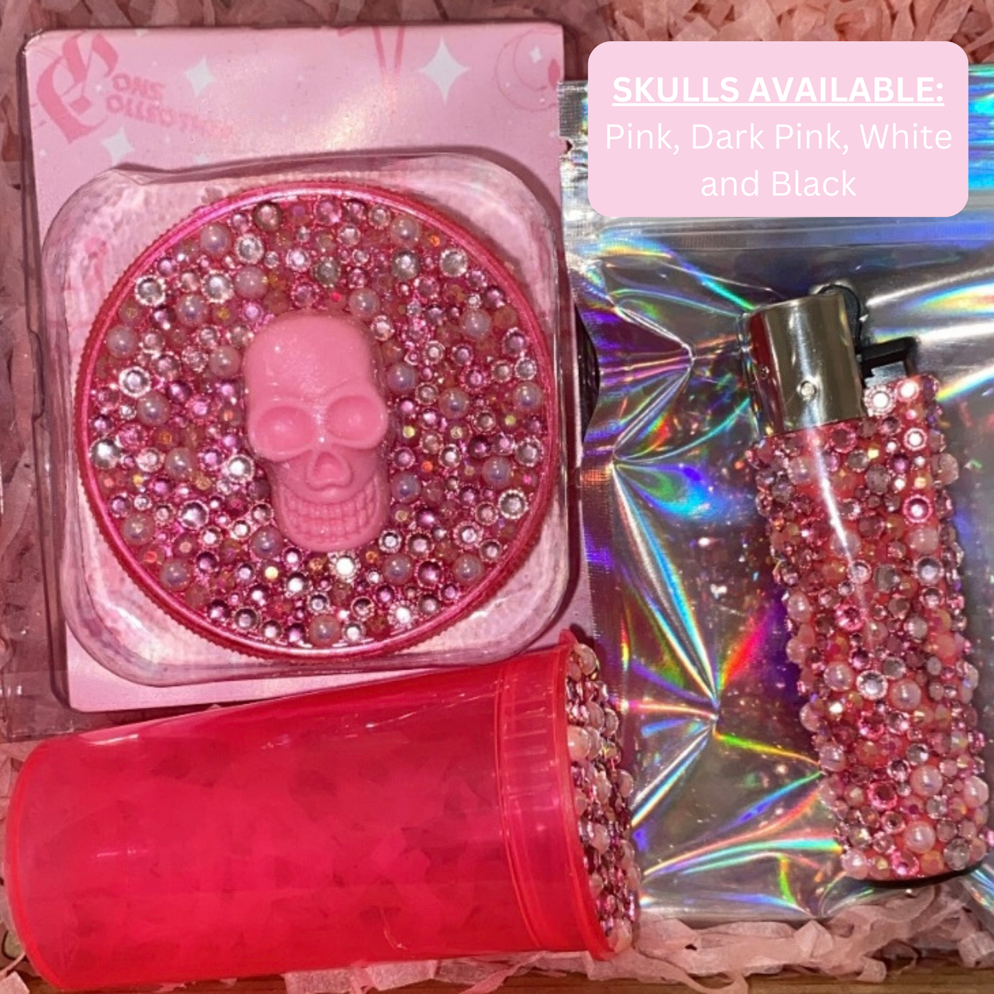 3 piece set; Lighter, Grinder & Pot